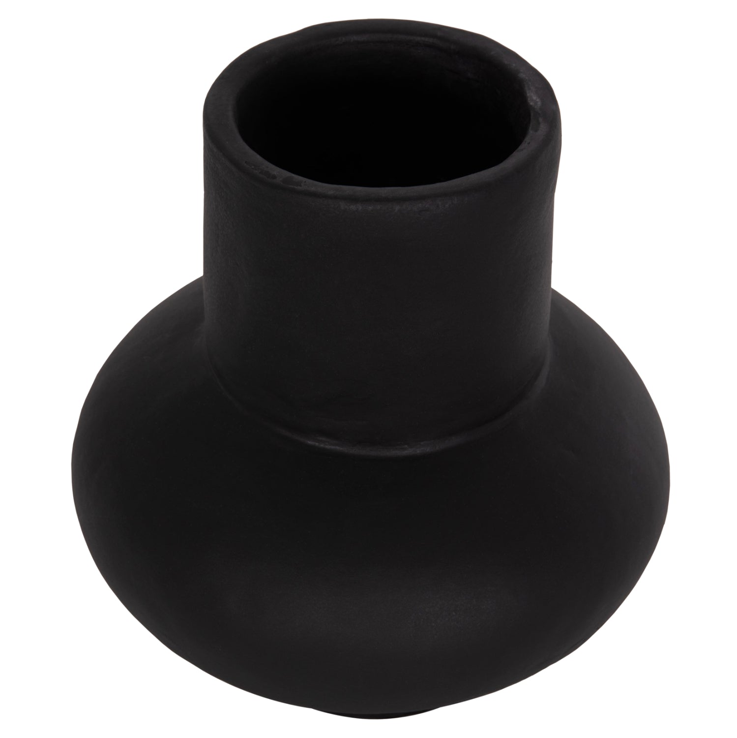 TABLE DECORATIVE VASE LEMA HM4664.01S TERRACOTA IN BLACK--Φ22x22Hcm.