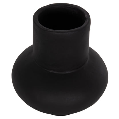 TABLE DECORATIVE VASE LEMA HM4664.01S TERRACOTA IN BLACK--Φ22x22Hcm.