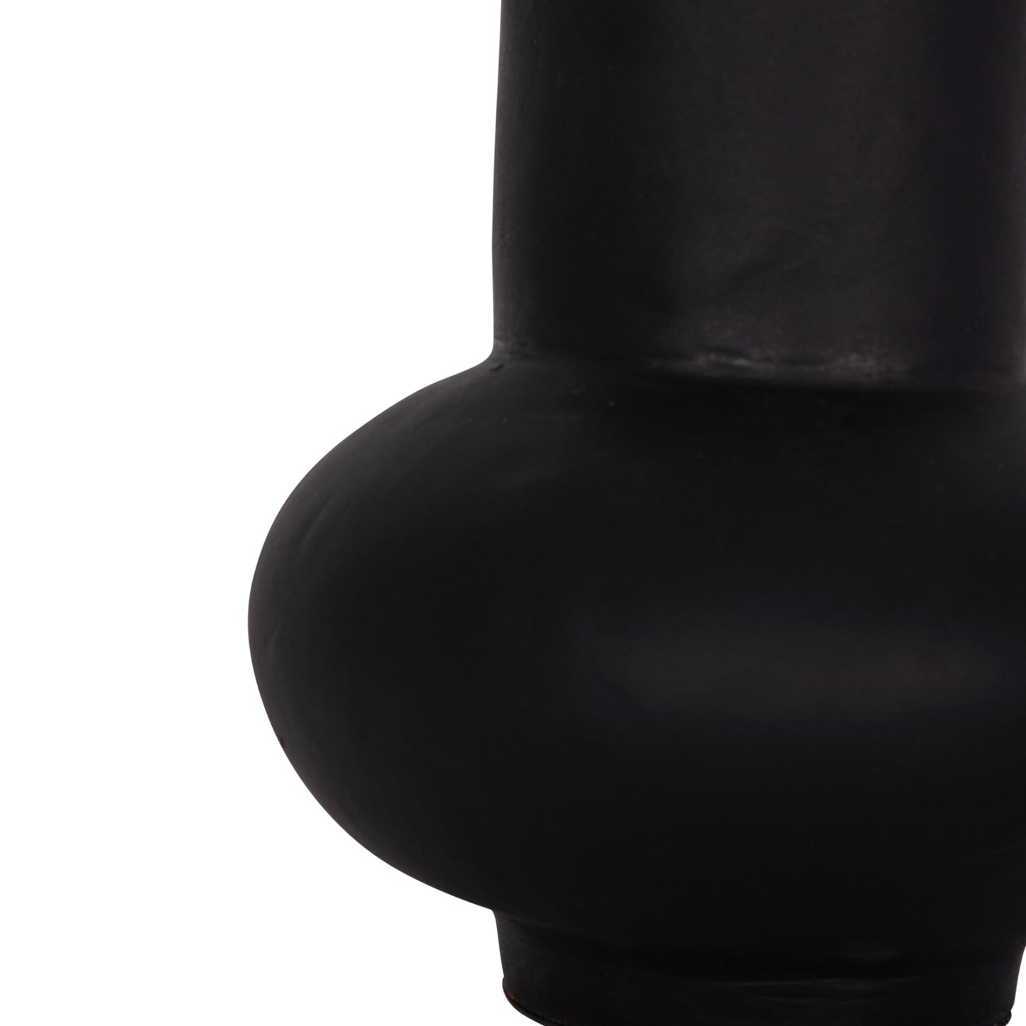 TABLE DECORATIVE VASE LEMA HM4664.01S TERRACOTA IN BLACK--Φ22x22Hcm.