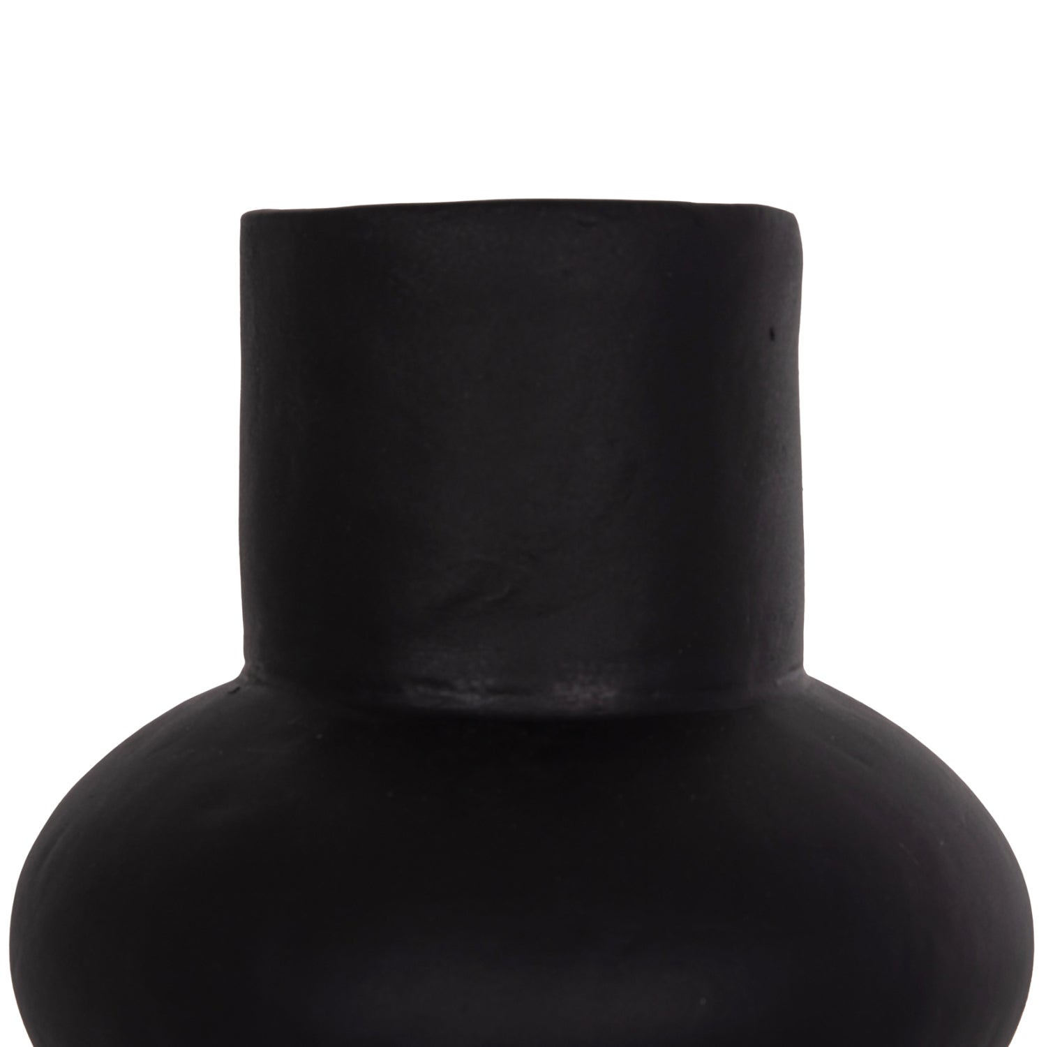 TABLE DECORATIVE VASE LEMA HM4664.01S TERRACOTA IN BLACK--Φ22x22Hcm.