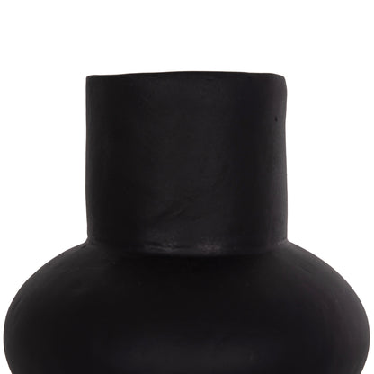 TABLE DECORATIVE VASE LEMA HM4664.01S TERRACOTA IN BLACK--Φ22x22Hcm.