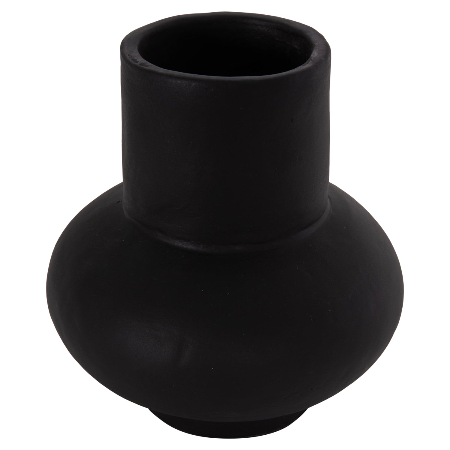 TABLE DECORATIVE VASE LEMA HM4664.01S TERRACOTA IN BLACK--Φ22x22Hcm.