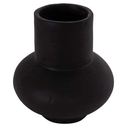TABLE DECORATIVE VASE LEMA HM4664.01S TERRACOTA IN BLACK--Φ22x22Hcm.