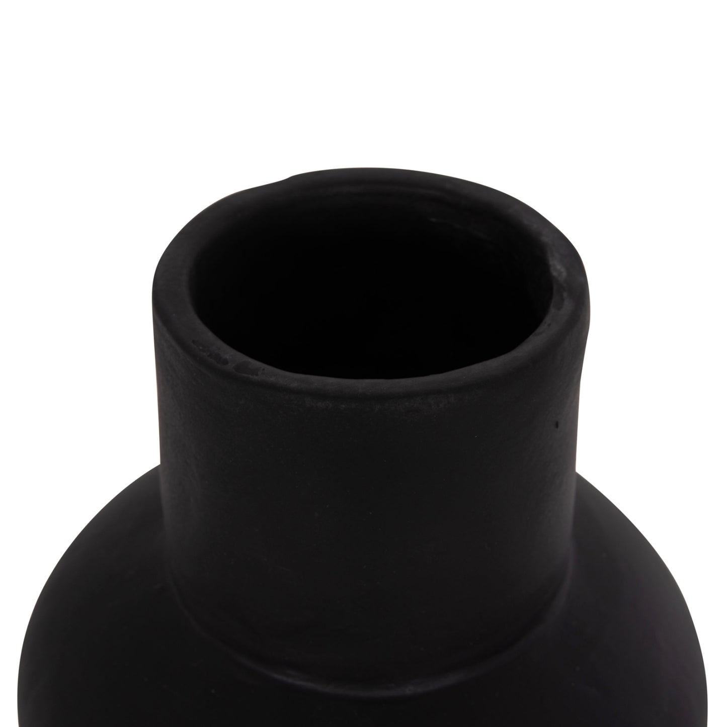 TABLE DECORATIVE VASE LEMA HM4664.01S TERRACOTA IN BLACK--Φ22x22Hcm.