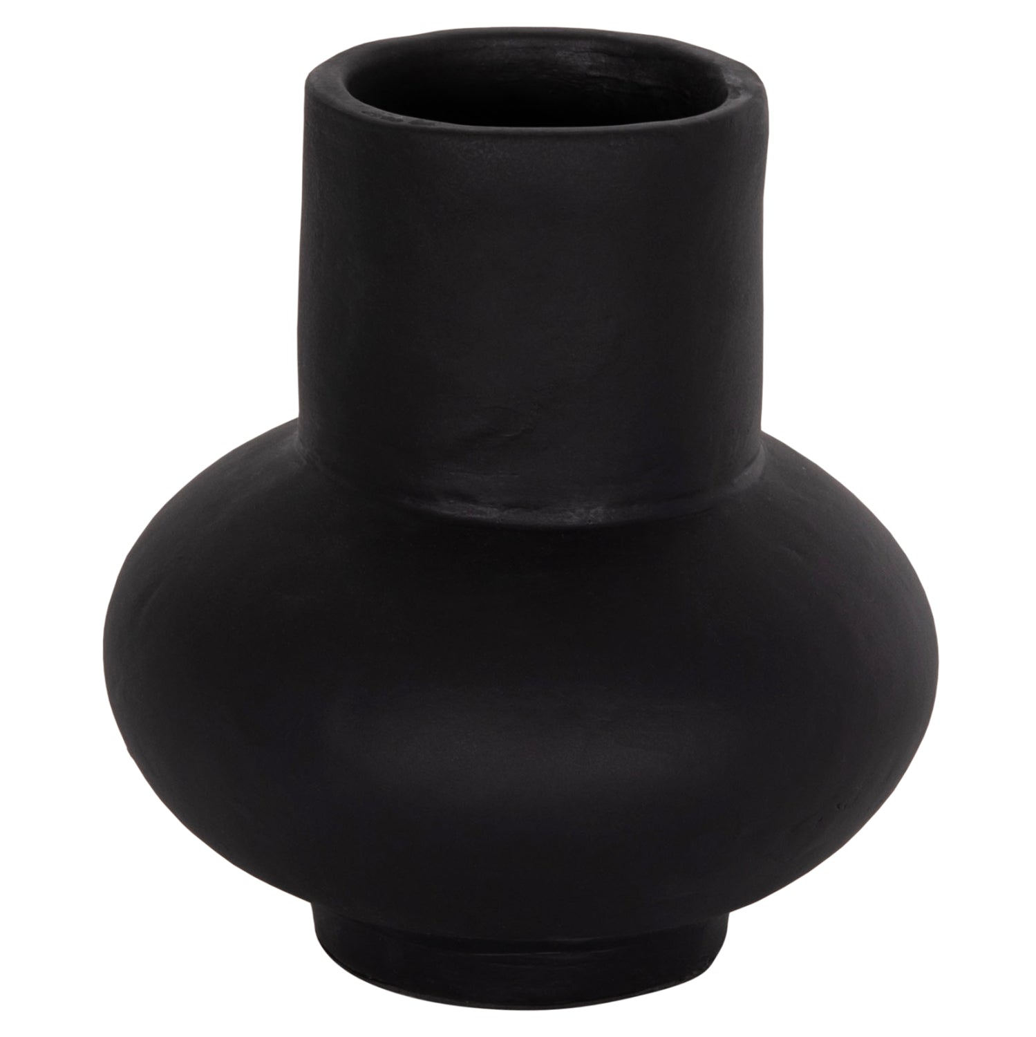 TABLE DECORATIVE VASE LEMA HM4664.01S TERRACOTA IN BLACK--Φ22x22Hcm.