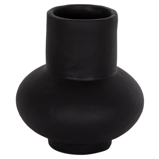 TABLE DECORATIVE VASE LEMA HM4664.01S TERRACOTA IN BLACK--Φ22x22Hcm.