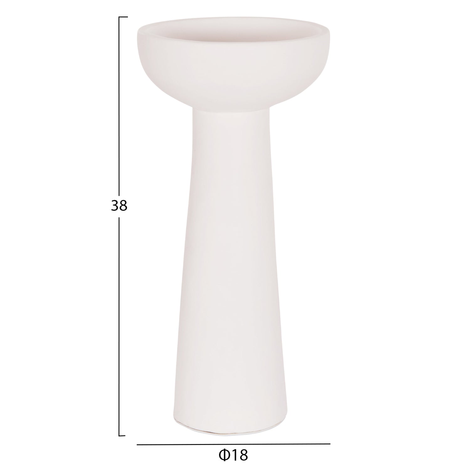 TABLE DECORATIVE VASE LEKKAN HM4664.02L TERRACOTA IN WHITE--Φ18x38Hcm.