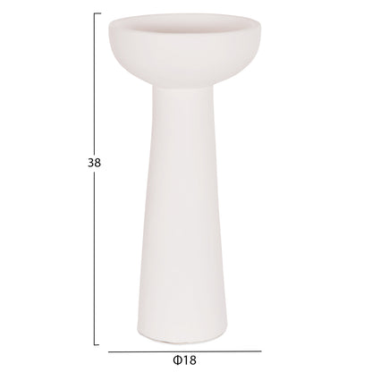 TABLE DECORATIVE VASE LEKKAN HM4664.02L TERRACOTA IN WHITE--Φ18x38Hcm.