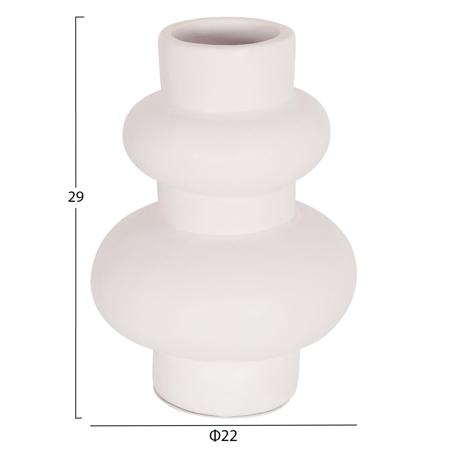 TABLE DECORATIVE VASE LEMA HM4664.02M TERRACOTA IN WHITE--Φ22x29Hcm.