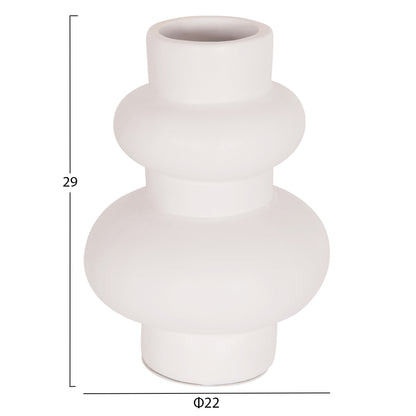 TABLE DECORATIVE VASE LEMA HM4664.02M TERRACOTA IN WHITE--Φ22x29Hcm.