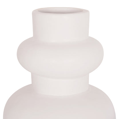 TABLE DECORATIVE VASE LEMA HM4664.02M TERRACOTA IN WHITE--Φ22x29Hcm.