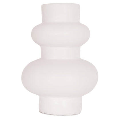 TABLE DECORATIVE VASE LEMA HM4664.02M TERRACOTA IN WHITE--Φ22x29Hcm.