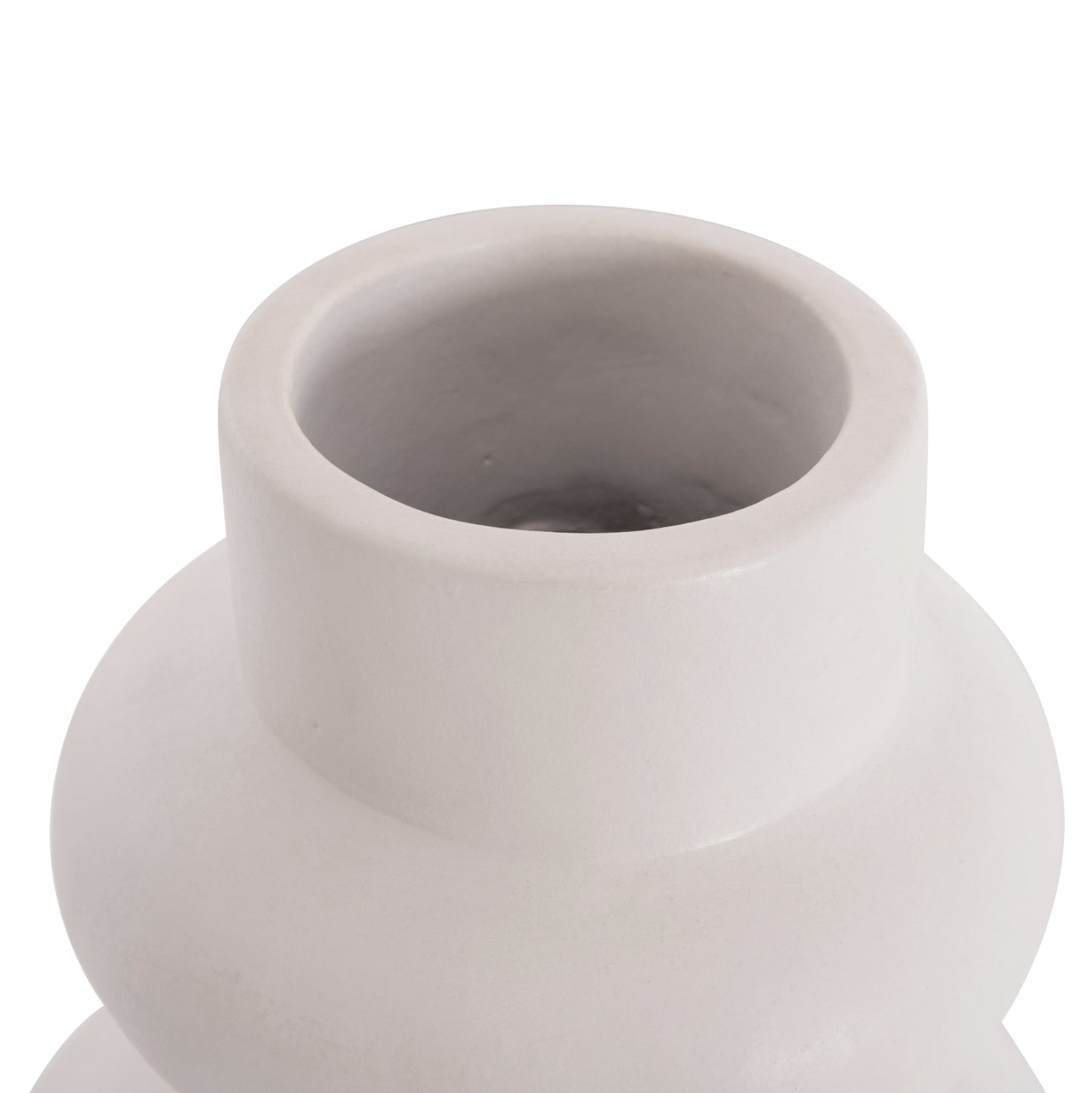 TABLE DECORATIVE VASE LEMA HM4664.02M TERRACOTA IN WHITE--Φ22x29Hcm.