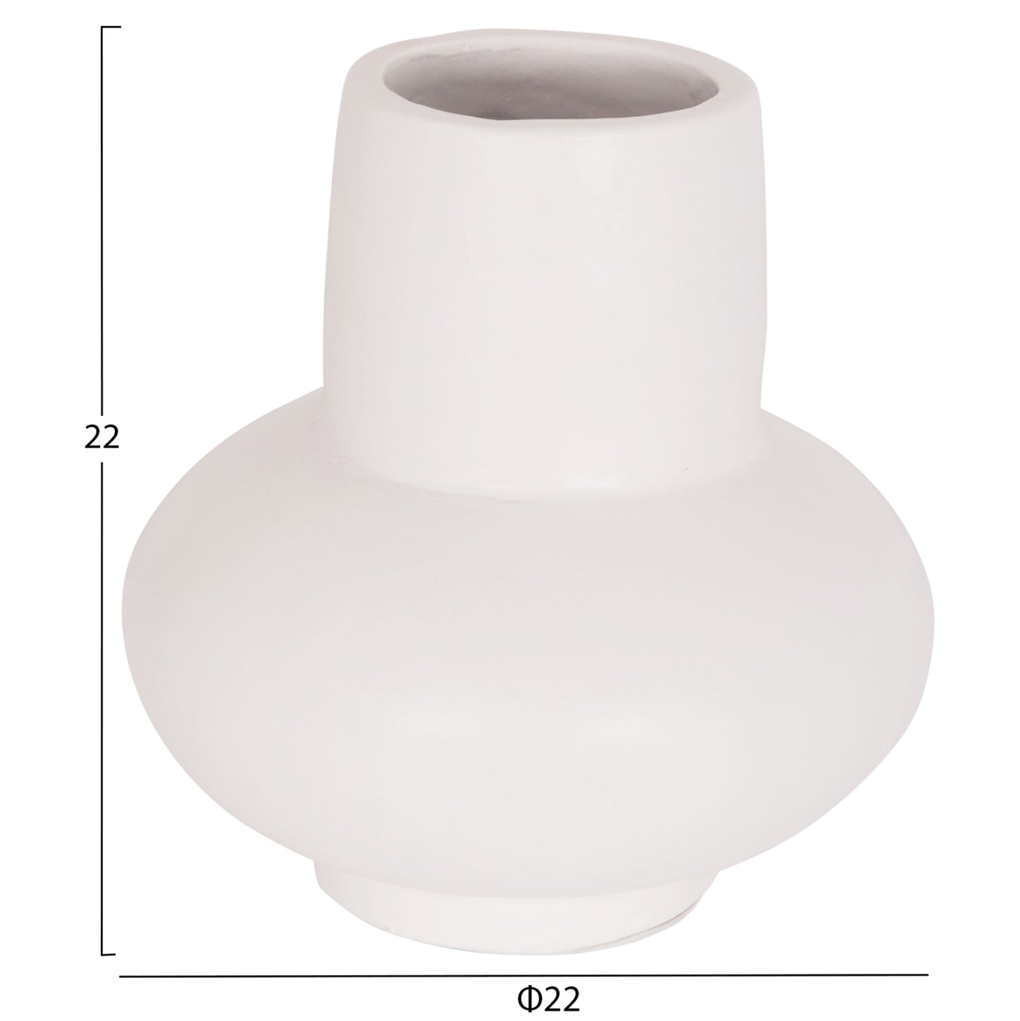 TABLE DECORATIVE VASE LEMA HM4664.02S TERRACOTA IN WHITE--Φ22x22Hcm.