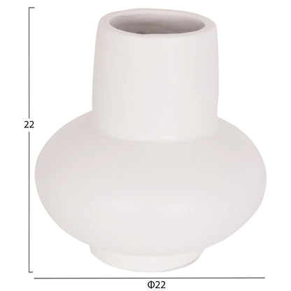 TABLE DECORATIVE VASE LEMA HM4664.02S TERRACOTA IN WHITE--Φ22x22Hcm.