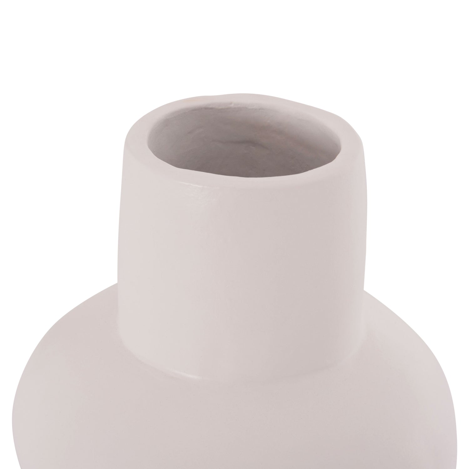 TABLE DECORATIVE VASE LEMA HM4664.02S TERRACOTA IN WHITE--Φ22x22Hcm.