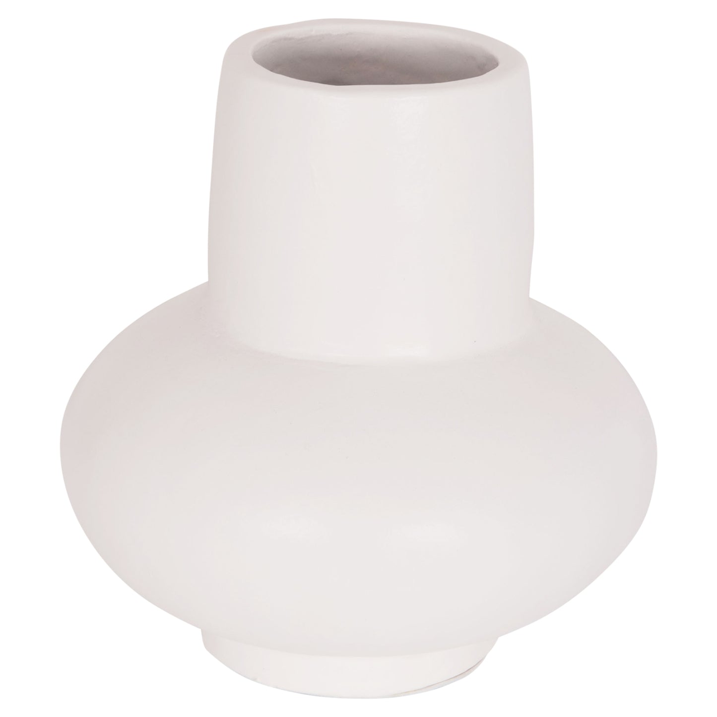 TABLE DECORATIVE VASE LEMA HM4664.02S TERRACOTA IN WHITE--Φ22x22Hcm.