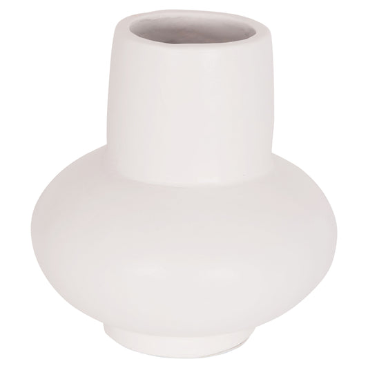 TABLE DECORATIVE VASE LEMA HM4664.02S TERRACOTA IN WHITE--Φ22x22Hcm.