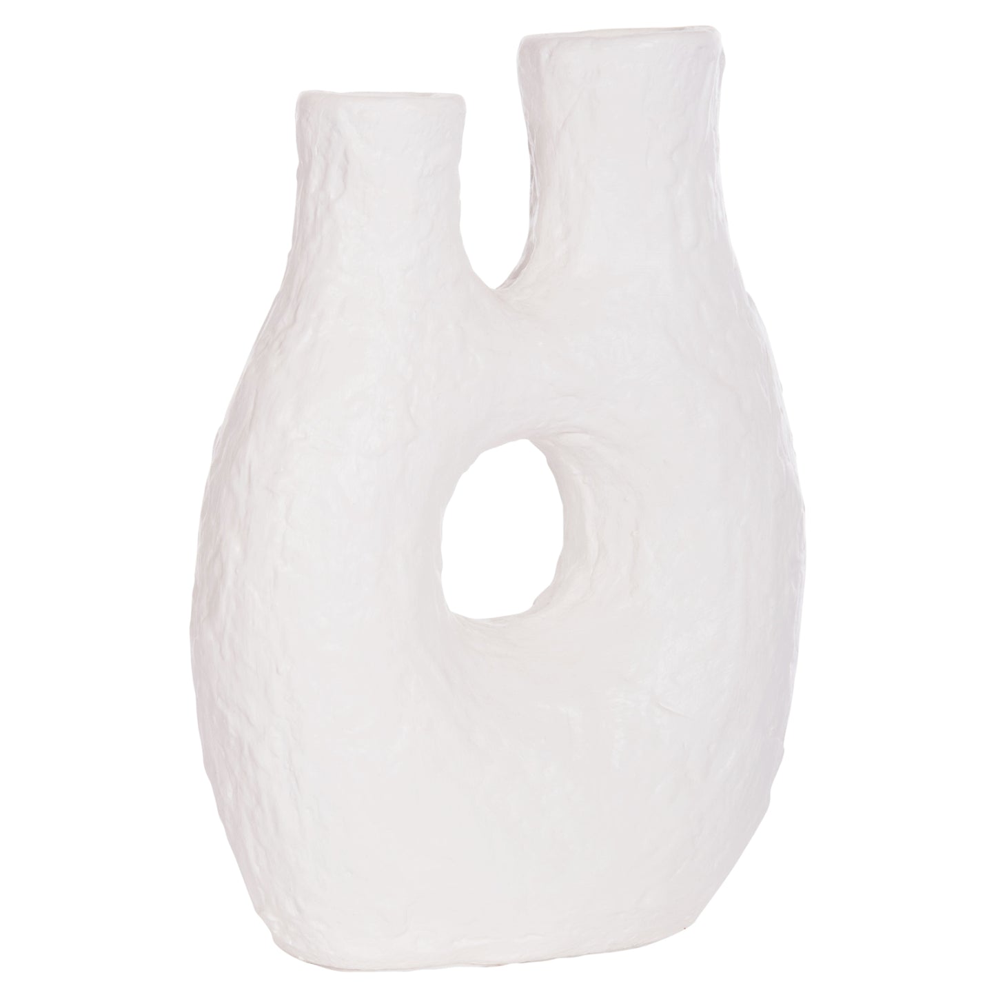 DECORATIVE TABLE VASE NAMENTIS HM4665.02L TERRACOTA IN WHITE COLOR--27x13.5x37Hcm.