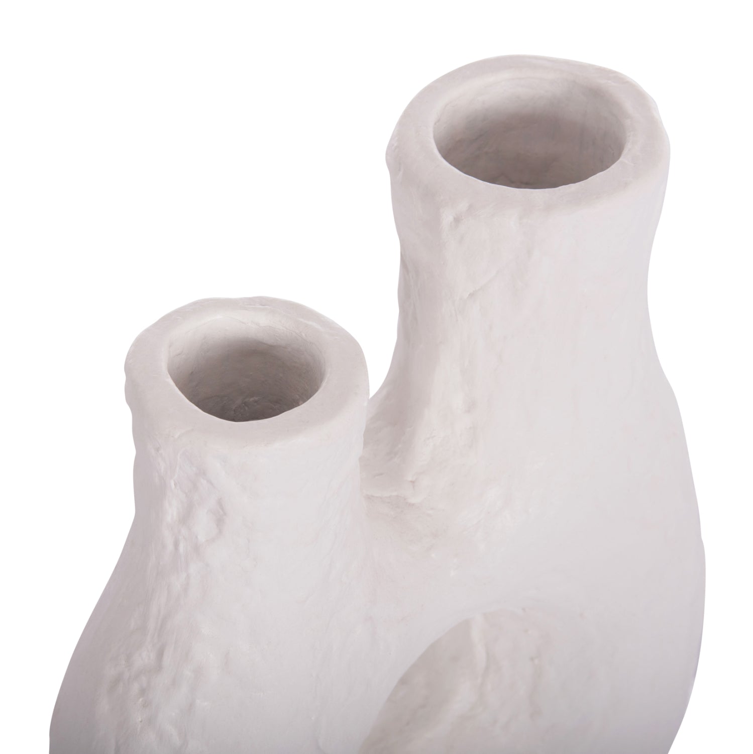 DECORATIVE TABLE VASE NAMENTIS HM4665.02L TERRACOTA IN WHITE COLOR--27x13.5x37Hcm.