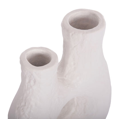 DECORATIVE TABLE VASE NAMENTIS HM4665.02L TERRACOTA IN WHITE COLOR--27x13.5x37Hcm.