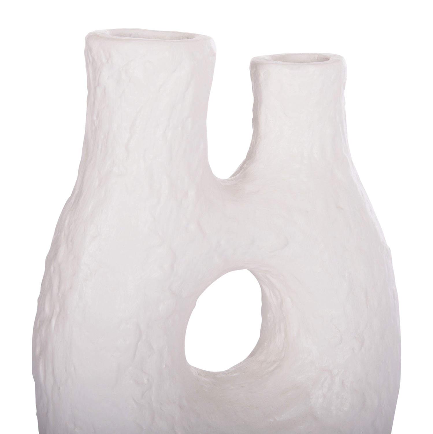 DECORATIVE TABLE VASE NAMENTIS HM4665.02L TERRACOTA IN WHITE COLOR--27x13.5x37Hcm.