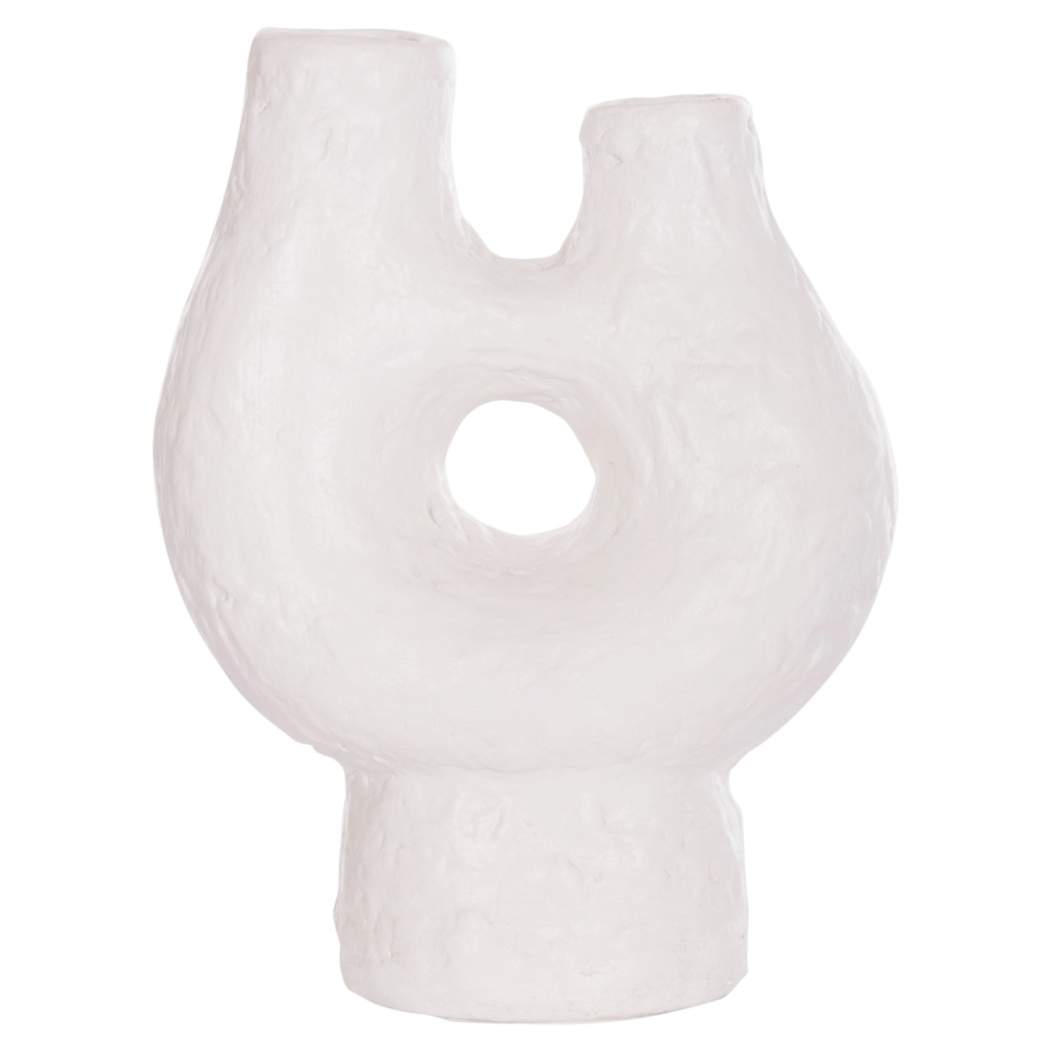 DECORATIVE TABLE VASE NAMENTIS HM4665.02S TERRACOTA IN WHITE COLOR--26x15x32.5Hcm.