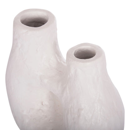 DECORATIVE TABLE VASE NAMENTIS HM4665.02S TERRACOTA IN WHITE COLOR--26x15x32.5Hcm.