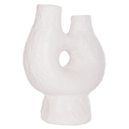 DECORATIVE TABLE VASE NAMENTIS HM4665.02S TERRACOTA IN WHITE COLOR--26x15x32.5Hcm.