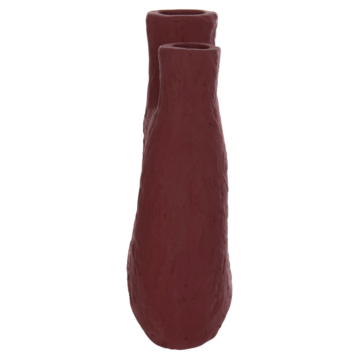 DECORATIVE TABLE VASE NAMENTIS HM4665.03L TERRACOTA IN MAROON RED COLOR--27x13.5x37Hcm.