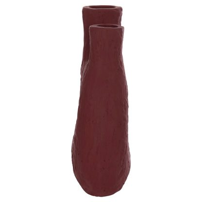 DECORATIVE TABLE VASE NAMENTIS HM4665.03L TERRACOTA IN MAROON RED COLOR--27x13.5x37Hcm.
