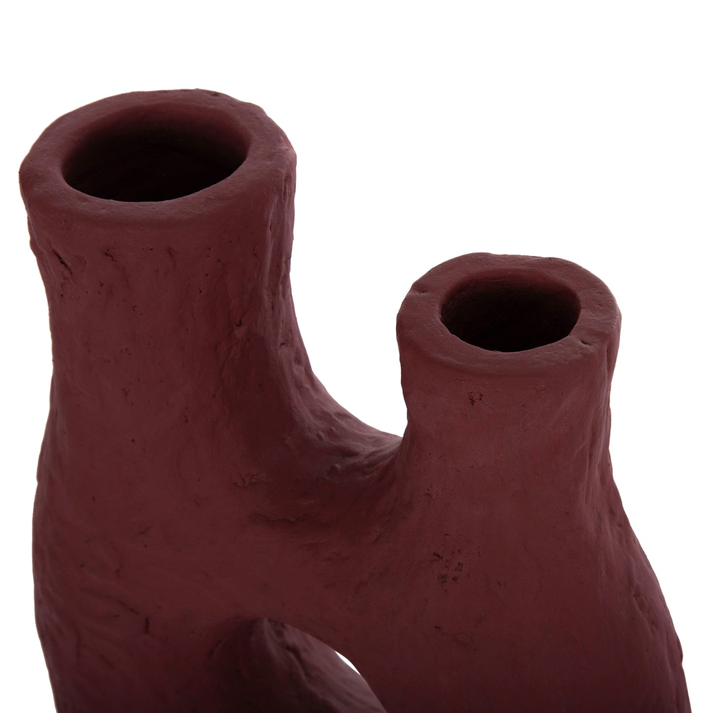 DECORATIVE TABLE VASE NAMENTIS HM4665.03L TERRACOTA IN MAROON RED COLOR--27x13.5x37Hcm.