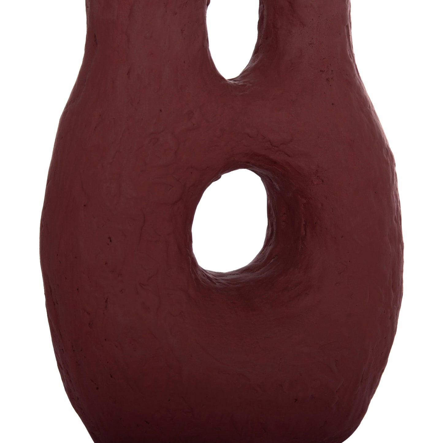 DECORATIVE TABLE VASE NAMENTIS HM4665.03L TERRACOTA IN MAROON RED COLOR--27x13.5x37Hcm.