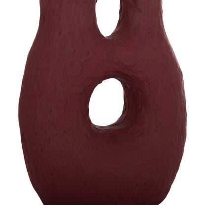 DECORATIVE TABLE VASE NAMENTIS HM4665.03L TERRACOTA IN MAROON RED COLOR--27x13.5x37Hcm.