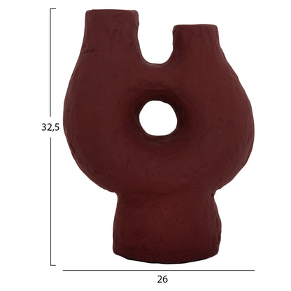 DECORATIVE TABLE VASE NAMENTIS HM4665.03S TERRACOTA IN MAROON RED COLOR--26x15x32.5Hcm.