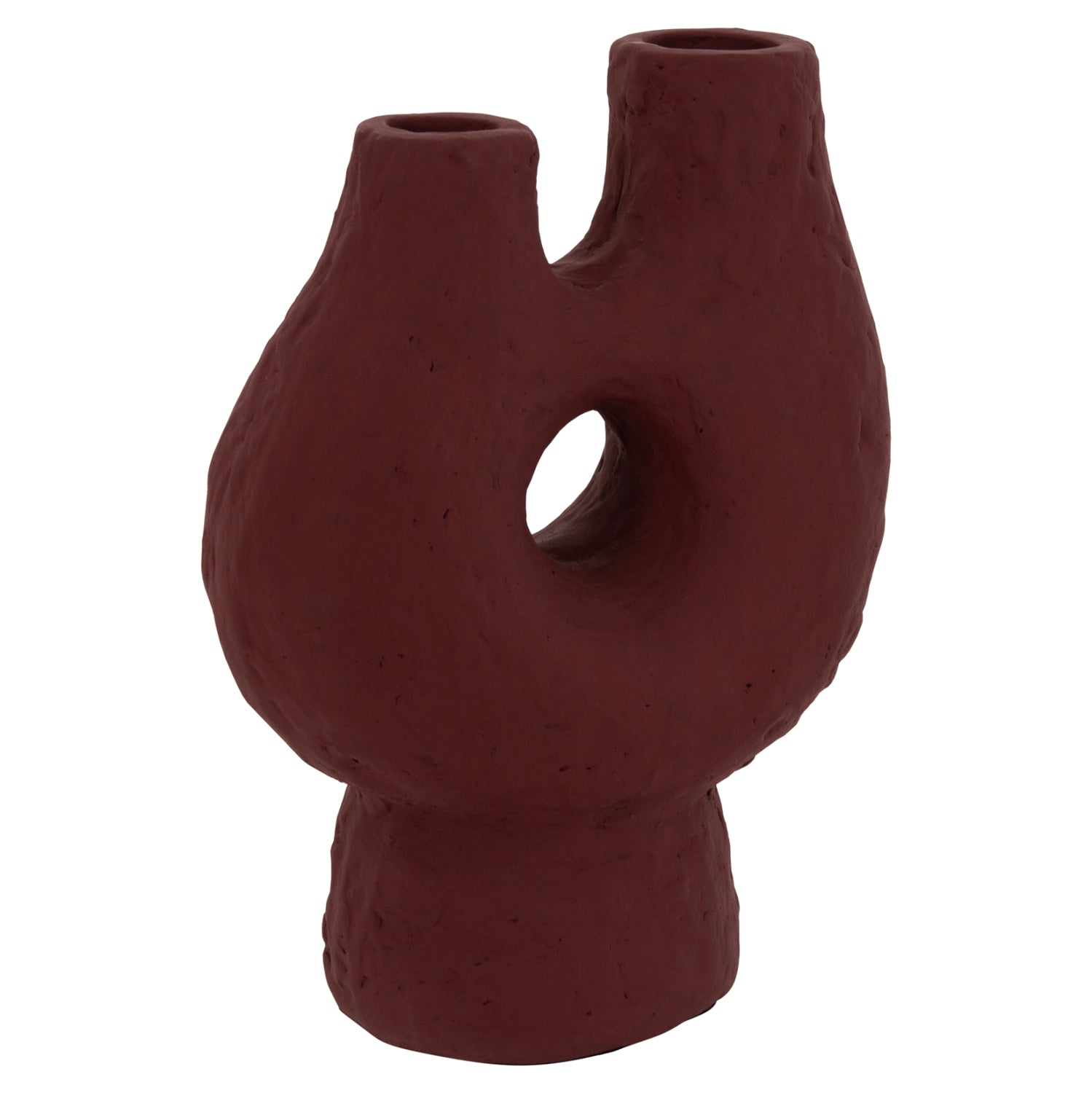 DECORATIVE TABLE VASE NAMENTIS HM4665.03S TERRACOTA IN MAROON RED COLOR--26x15x32.5Hcm.