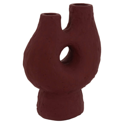DECORATIVE TABLE VASE NAMENTIS HM4665.03S TERRACOTA IN MAROON RED COLOR--26x15x32.5Hcm.