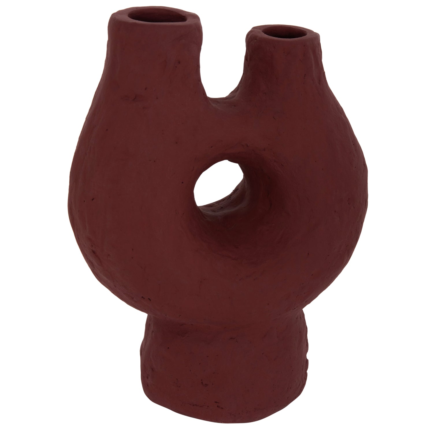 DECORATIVE TABLE VASE NAMENTIS HM4665.03S TERRACOTA IN MAROON RED COLOR--26x15x32.5Hcm.