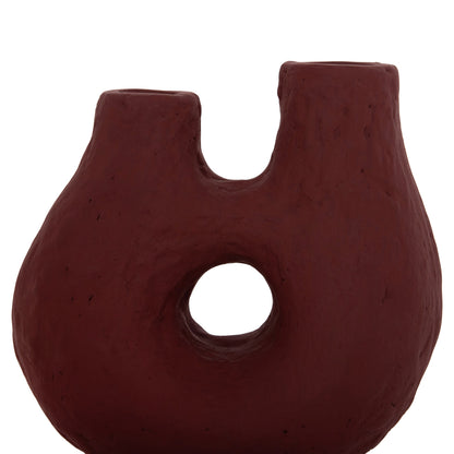 DECORATIVE TABLE VASE NAMENTIS HM4665.03S TERRACOTA IN MAROON RED COLOR--26x15x32.5Hcm.