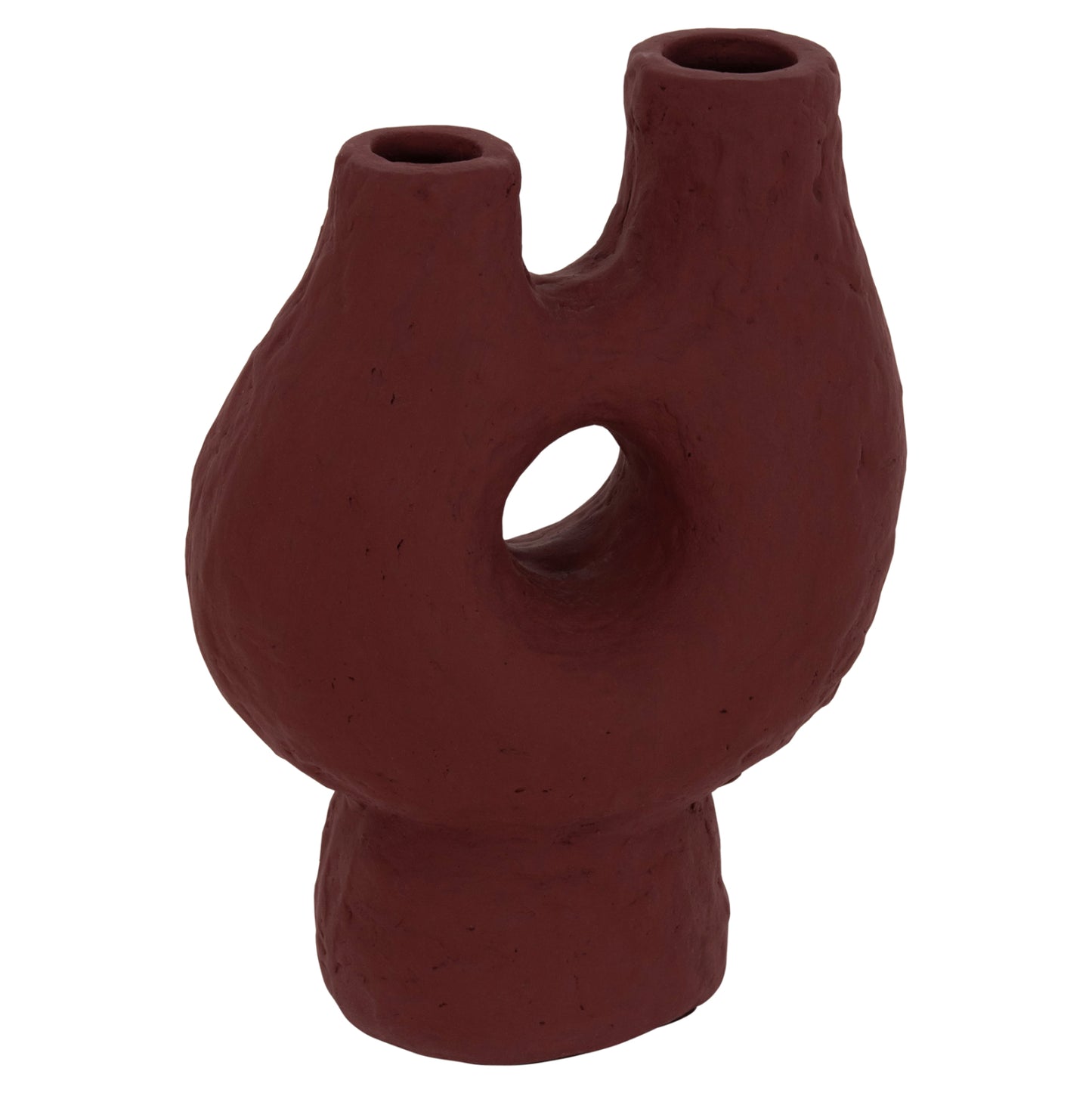 DECORATIVE TABLE VASE NAMENTIS HM4665.03S TERRACOTA IN MAROON RED COLOR--26x15x32.5Hcm.
