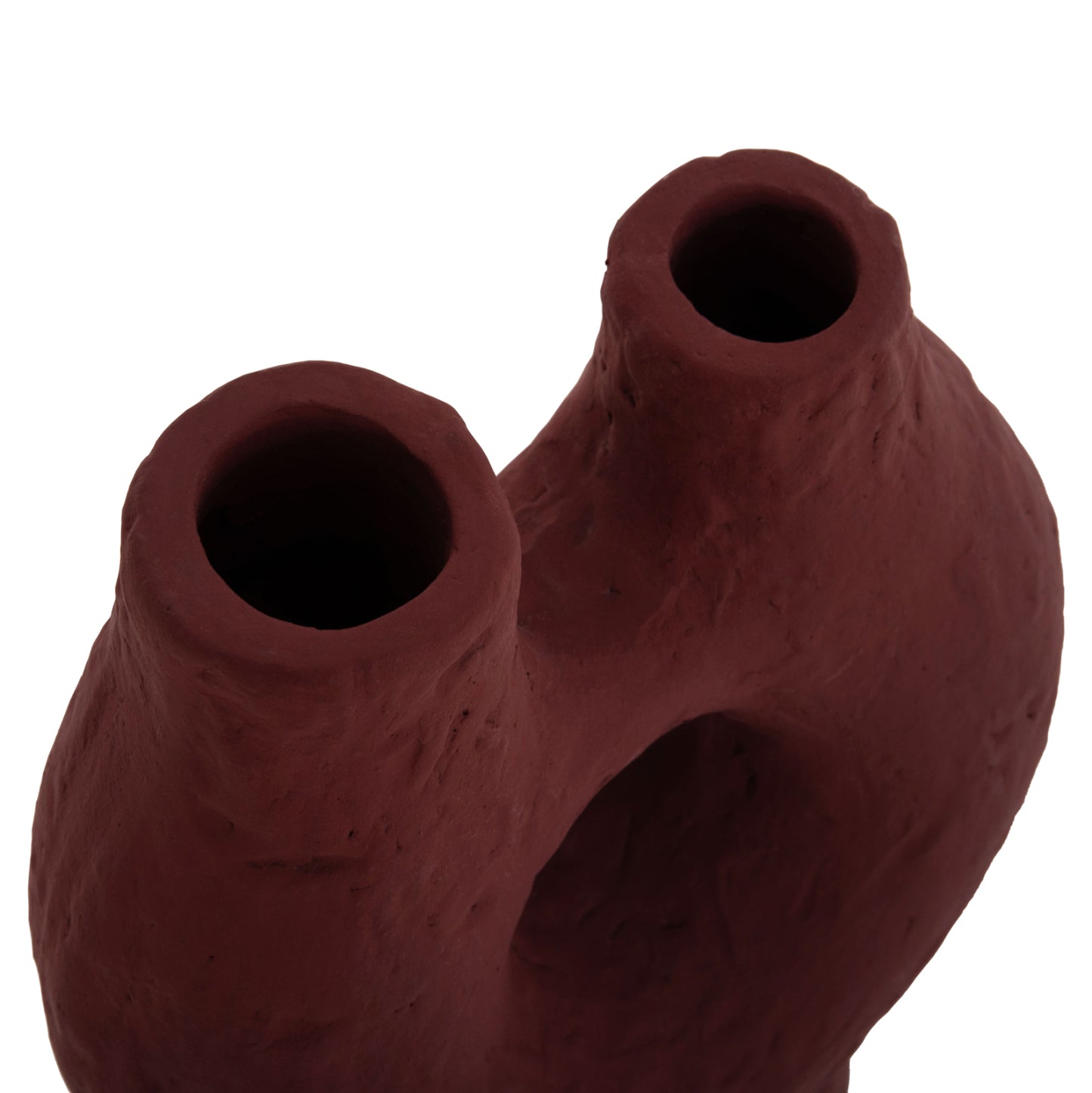 DECORATIVE TABLE VASE NAMENTIS HM4665.03S TERRACOTA IN MAROON RED COLOR--26x15x32.5Hcm.