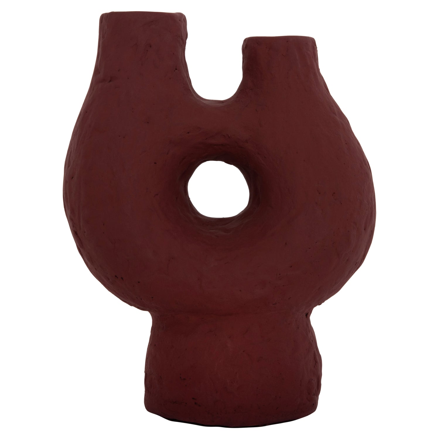 DECORATIVE TABLE VASE NAMENTIS HM4665.03S TERRACOTA IN MAROON RED COLOR--26x15x32.5Hcm.