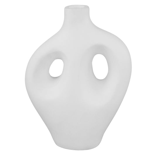 TABLE DECORATIVE VASE FLIKER HM4666.02L TERRACOTA IN WHITE--22.5x12x30Hcm.
