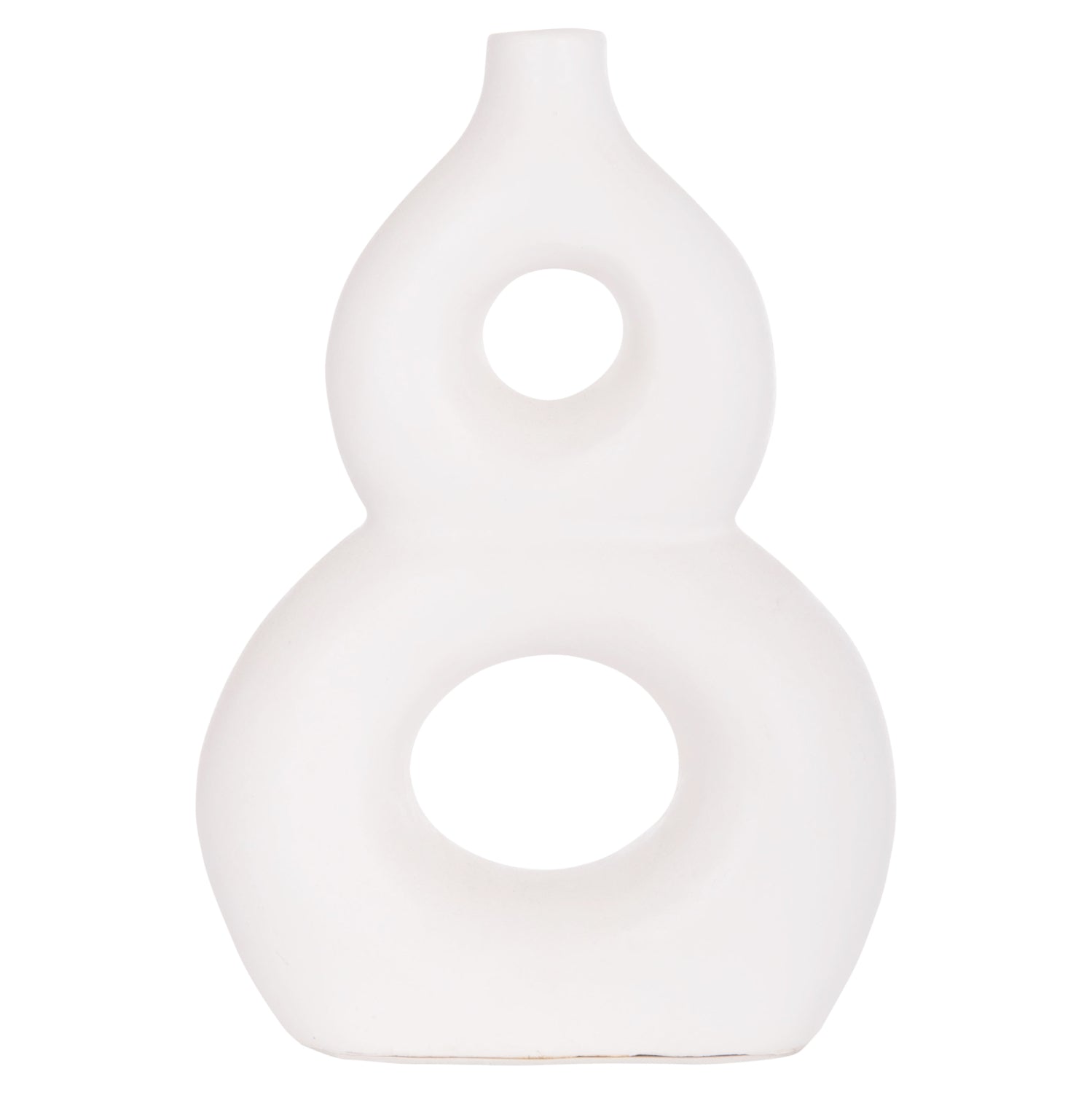 TABLE DECORATIVE VASE FIORIN HM4666.02S TERRACOTA IN WHITE--21x7.5x31Hcm.