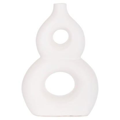 TABLE DECORATIVE VASE FIORIN HM4666.02S TERRACOTA IN WHITE--21x7.5x31Hcm.