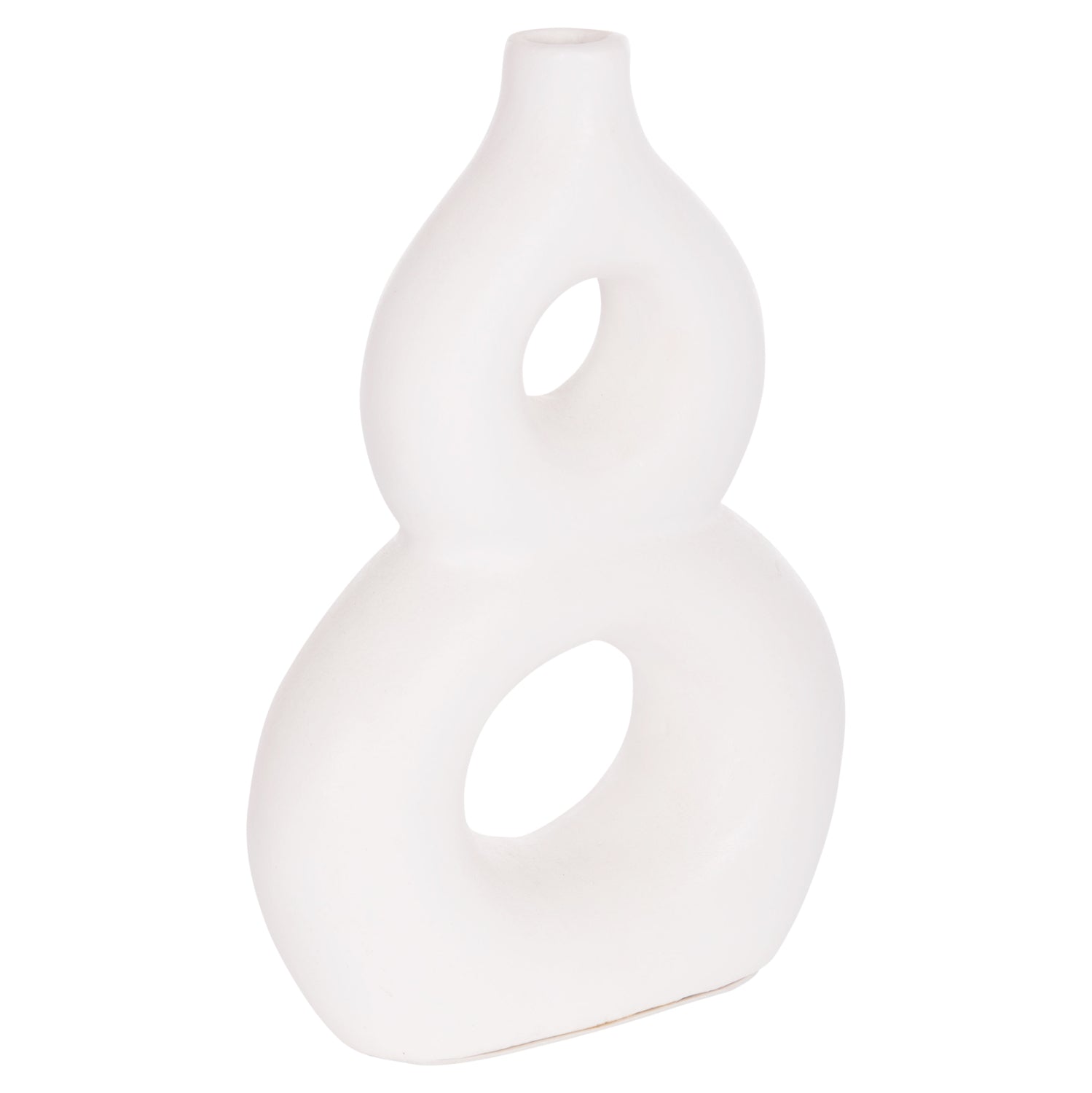 TABLE DECORATIVE VASE FIORIN HM4666.02S TERRACOTA IN WHITE--21x7.5x31Hcm.
