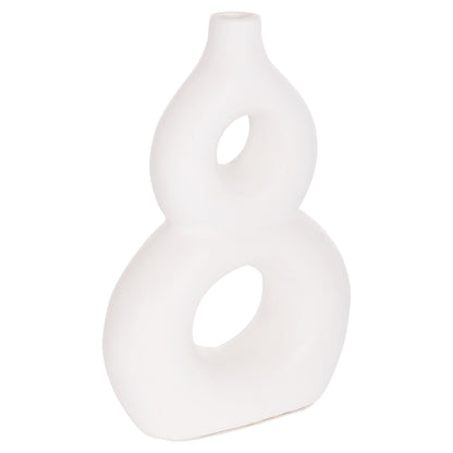 TABLE DECORATIVE VASE FIORIN HM4666.02S TERRACOTA IN WHITE--21x7.5x31Hcm.