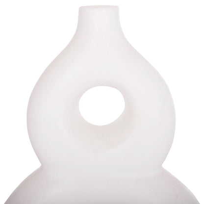 TABLE DECORATIVE VASE FIORIN HM4666.02S TERRACOTA IN WHITE--21x7.5x31Hcm.