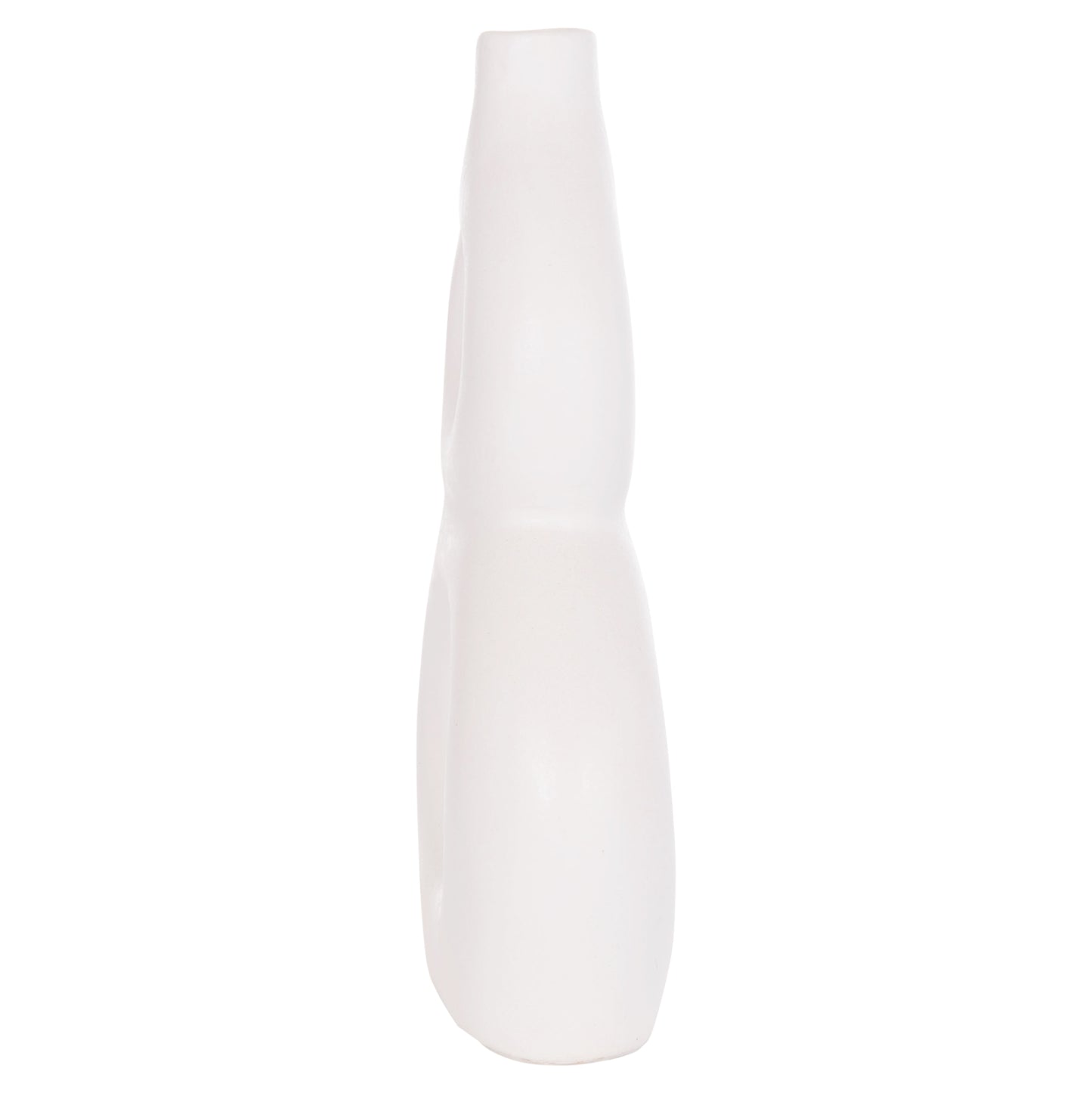 TABLE DECORATIVE VASE FIORIN HM4666.02S TERRACOTA IN WHITE--21x7.5x31Hcm.