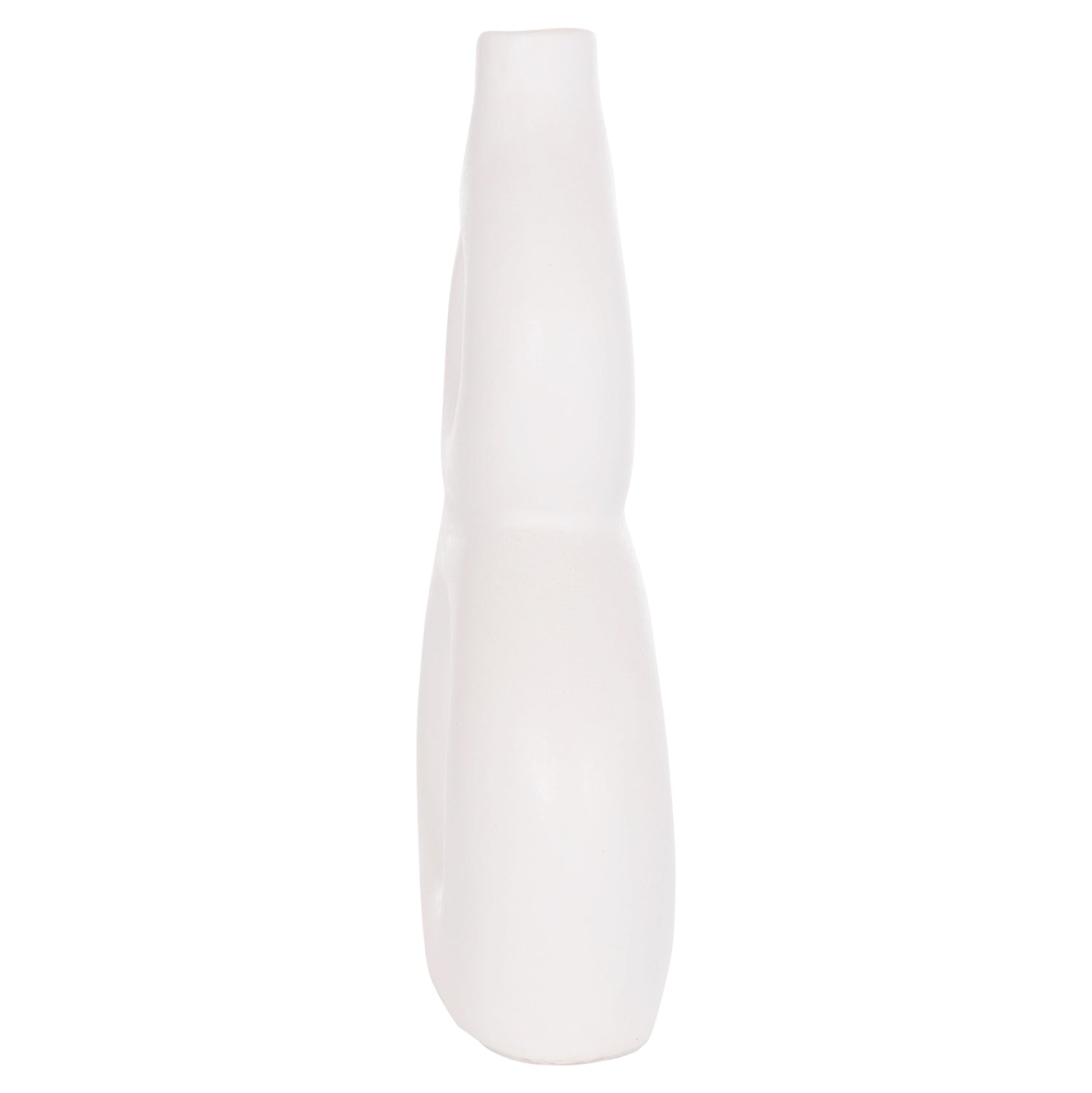 TABLE DECORATIVE VASE FIORIN HM4666.02S TERRACOTA IN WHITE--21x7.5x31Hcm.
